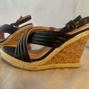 Callista  Espadrille Wedge Sandal, Black  Women Size 8   New without Box